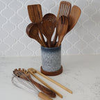 10 Piece Teak Wooden Utensil Set