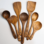 10 Piece Teak Wooden Utensil Set