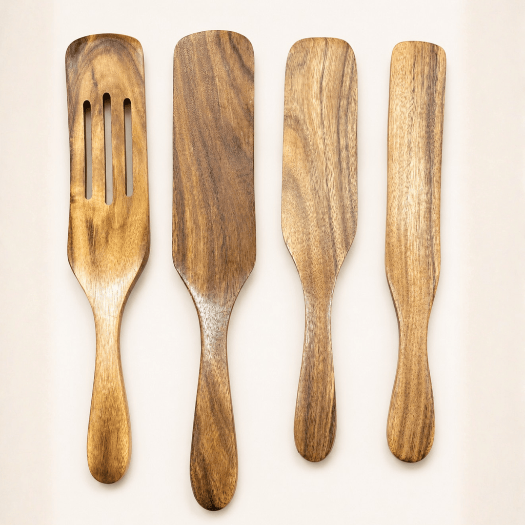 Teak Spurtle Spatula Set - The Perfect Partner for Cast Iron Cookware