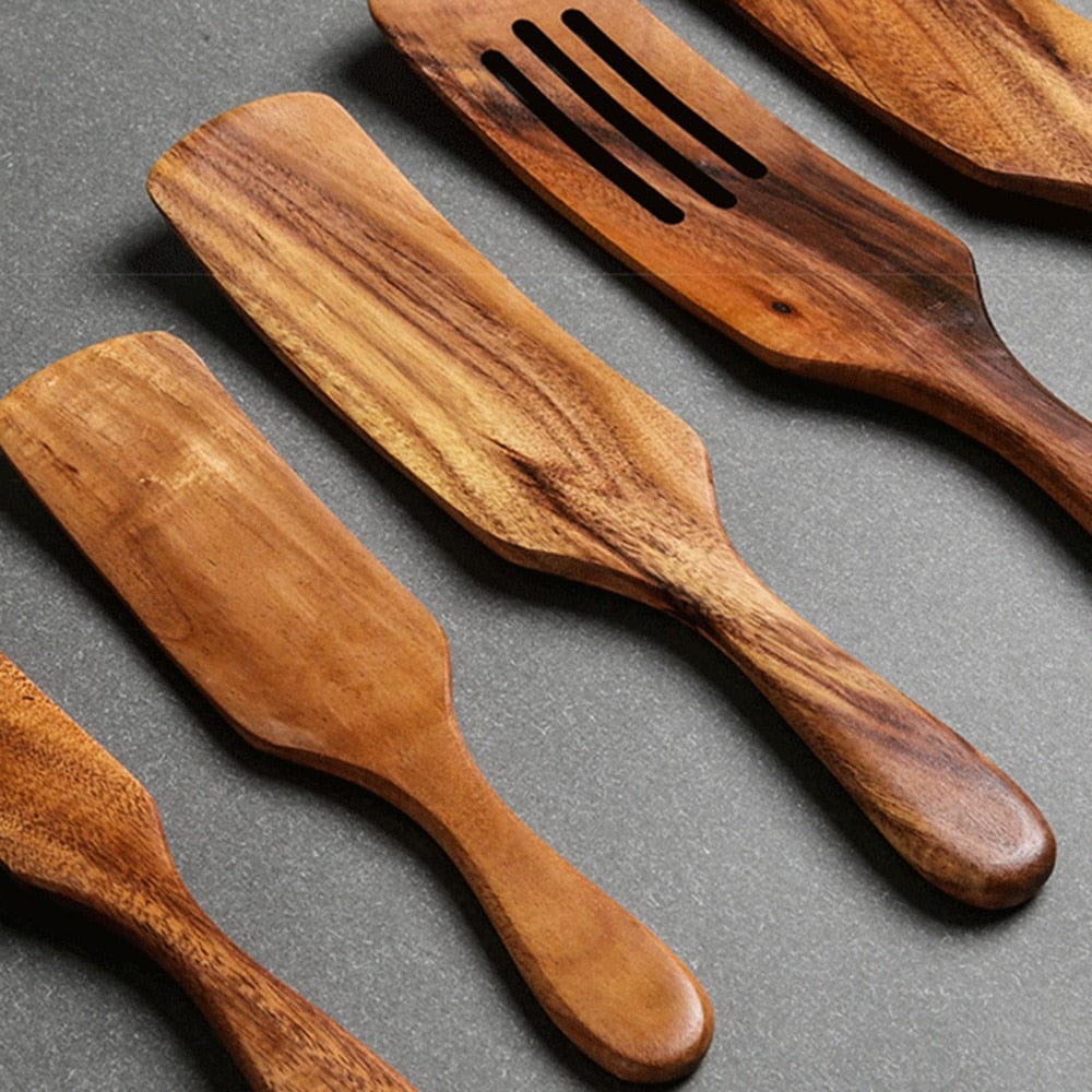 Teak Spurtle Spatula Set - The Perfect Partner for Cast Iron Cookware